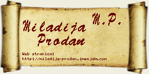 Miladija Prodan vizit kartica